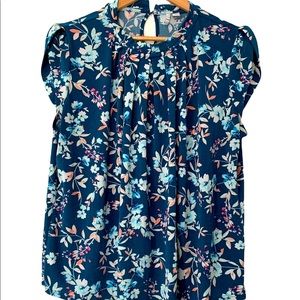 ELLE Floral High Neck Blouse